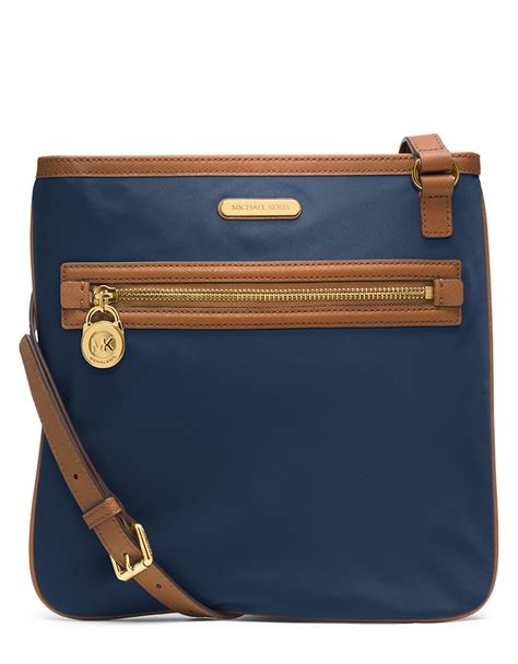 michael kors navy blue crossbody|navy blue nylon crossbody bag.